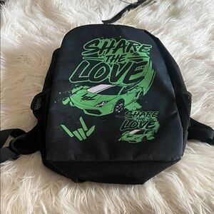 Black and Green Graphic Men's Backpack